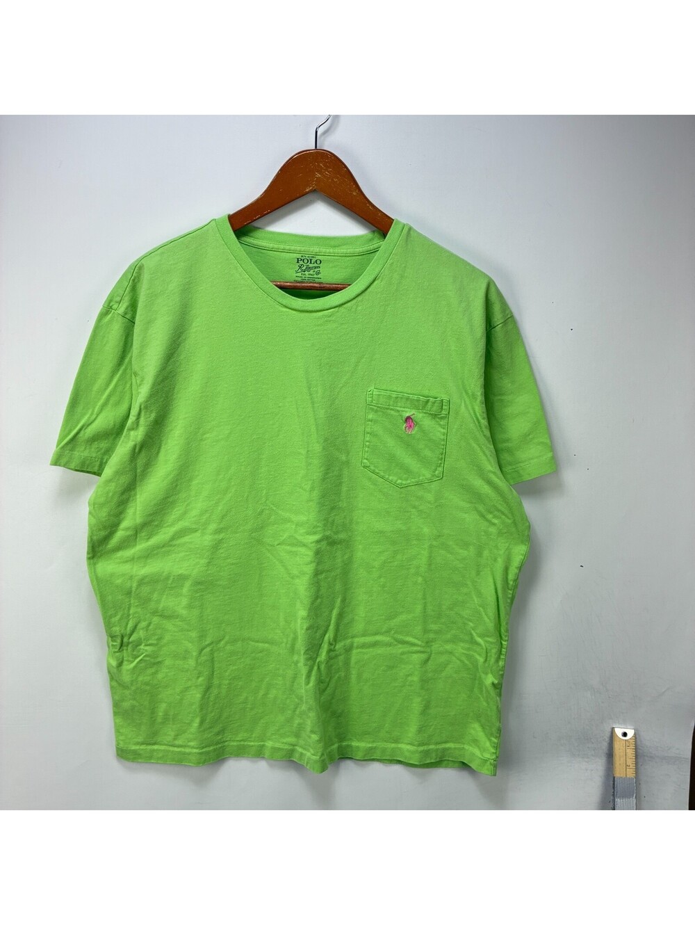 Vintage Polo Ralph Lauren Green Pocket Pony T Shirt Large